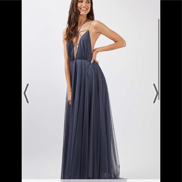 Tulle Lace up Maxi - Picture 1 of 5